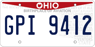OH license plate GPI9412