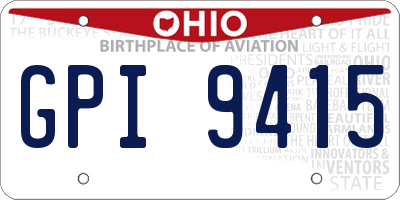 OH license plate GPI9415
