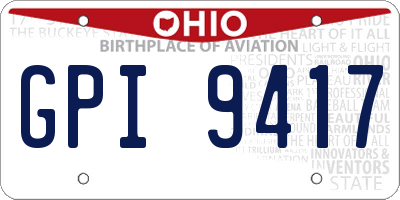 OH license plate GPI9417