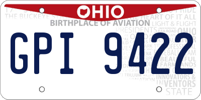 OH license plate GPI9422