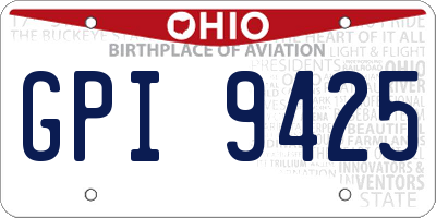 OH license plate GPI9425