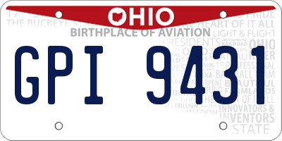 OH license plate GPI9431