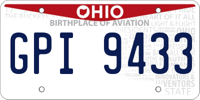 OH license plate GPI9433