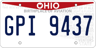 OH license plate GPI9437