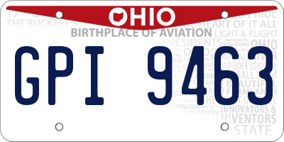 OH license plate GPI9463