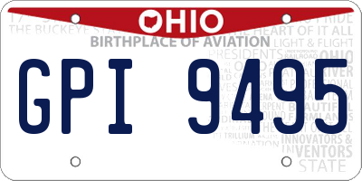 OH license plate GPI9495