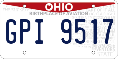 OH license plate GPI9517