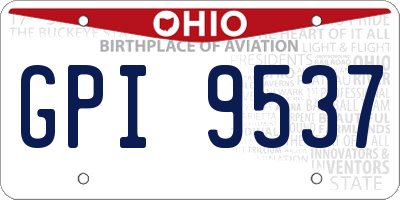 OH license plate GPI9537