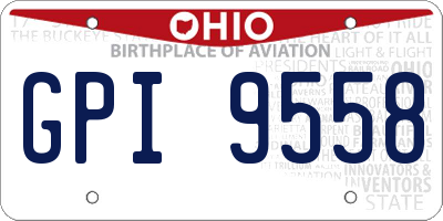 OH license plate GPI9558