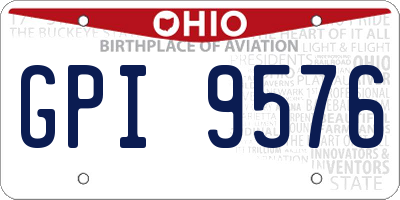 OH license plate GPI9576