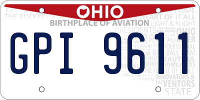 OH license plate GPI9611