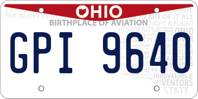 OH license plate GPI9640
