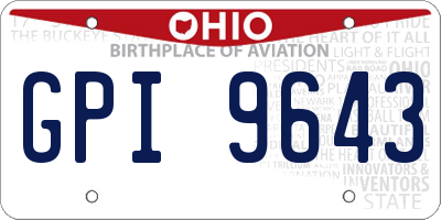 OH license plate GPI9643