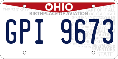 OH license plate GPI9673