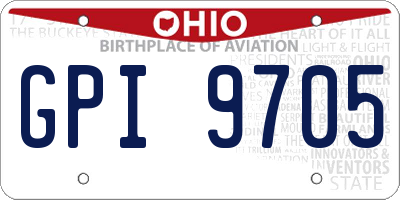 OH license plate GPI9705