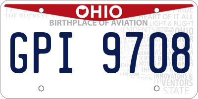 OH license plate GPI9708
