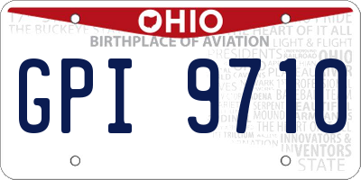 OH license plate GPI9710