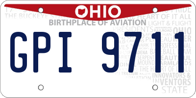 OH license plate GPI9711