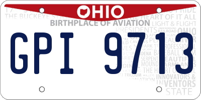 OH license plate GPI9713
