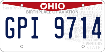 OH license plate GPI9714