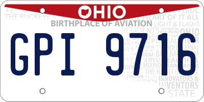 OH license plate GPI9716