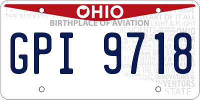 OH license plate GPI9718