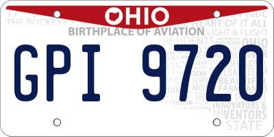 OH license plate GPI9720