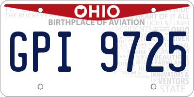 OH license plate GPI9725