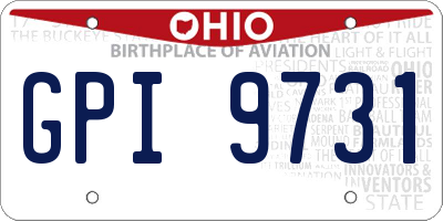 OH license plate GPI9731