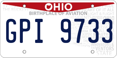 OH license plate GPI9733