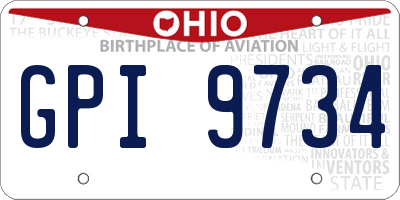 OH license plate GPI9734
