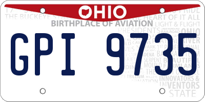 OH license plate GPI9735