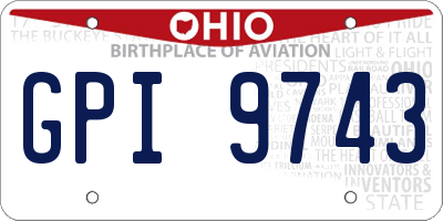 OH license plate GPI9743