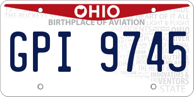 OH license plate GPI9745