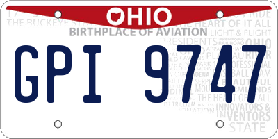 OH license plate GPI9747