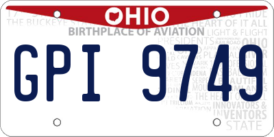 OH license plate GPI9749