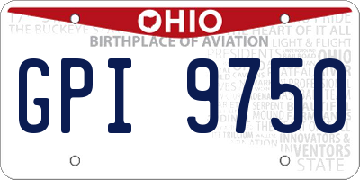 OH license plate GPI9750