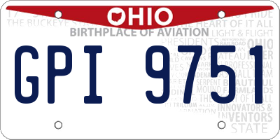 OH license plate GPI9751