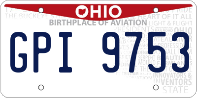 OH license plate GPI9753