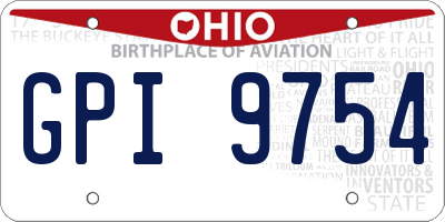 OH license plate GPI9754
