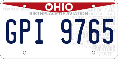 OH license plate GPI9765