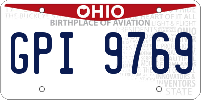 OH license plate GPI9769