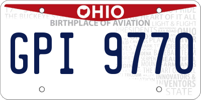 OH license plate GPI9770