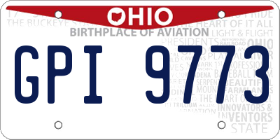 OH license plate GPI9773