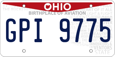 OH license plate GPI9775