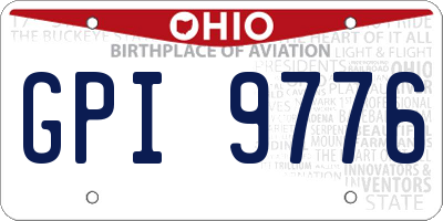 OH license plate GPI9776