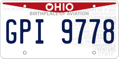 OH license plate GPI9778