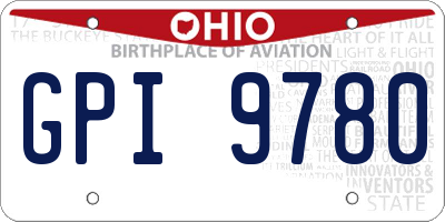 OH license plate GPI9780