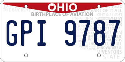 OH license plate GPI9787