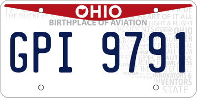 OH license plate GPI9791